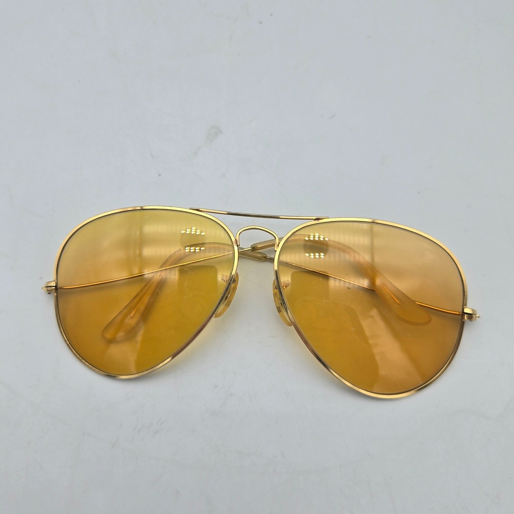 Vintage Ray-Ban B&L Ambermatic Aviator Sunglasses 62-14 Gold Frames Only USA